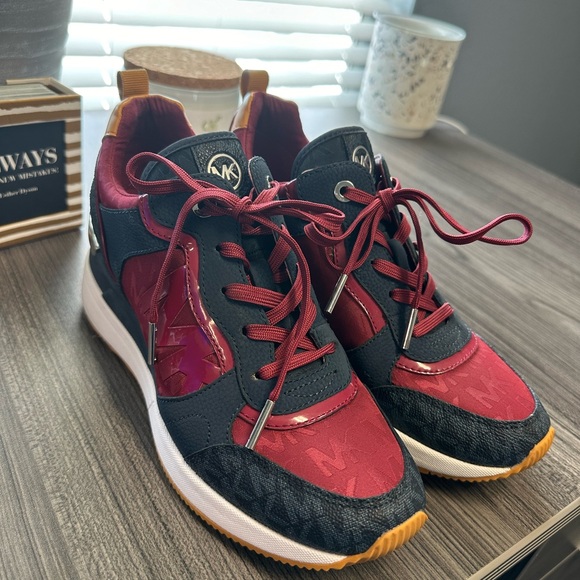 Michael Kors Crista Mixed-media Trainer In Red - Picture 4 of 8